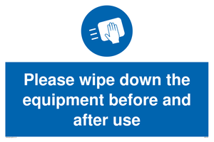 MH6159: Please wipe down the equipment before and after use