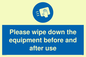 MH6159: Please wipe down the equipment before and after use