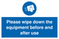 MH6159: Please wipe down the equipment before and after use