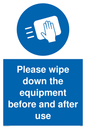 MH6159: Please wipe down the equipment before and after use