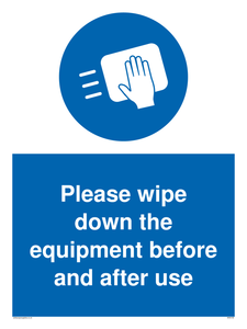 MH6159: Please wipe down the equipment before and after use