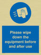 MH6159: Please wipe down the equipment before and after use