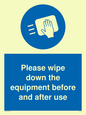 MH6159: Please wipe down the equipment before and after use