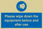 MH6159: Please wipe down the equipment before and after use