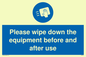 MH6159: Please wipe down the equipment before and after use