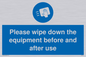 MH6159: Please wipe down the equipment before and after use