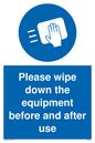MH6159: Please wipe down the equipment before and after use