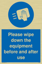 MH6159: Please wipe down the equipment before and after use