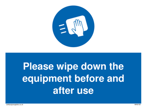 MH6159: Please wipe down the equipment before and after use
