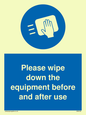 MH6159: Please wipe down the equipment before and after use