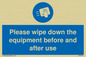 MH6159: Please wipe down the equipment before and after use