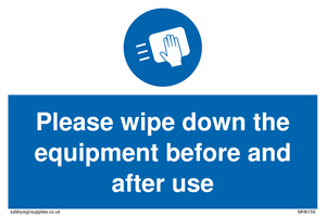 MH6159: Please wipe down the equipment before and after use
