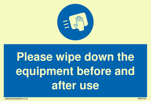 MH6159: Please wipe down the equipment before and after use
