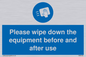 MH6159: Please wipe down the equipment before and after use