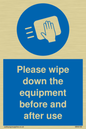MH6159: Please wipe down the equipment before and after use