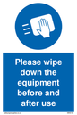 MH6159: Please wipe down the equipment before and after use