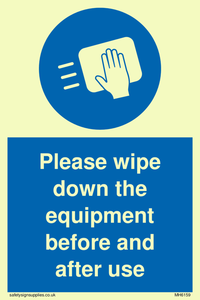 MH6159: Please wipe down the equipment before and after use