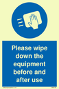 MH6159: Please wipe down the equipment before and after use