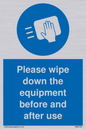 MH6159: Please wipe down the equipment before and after use