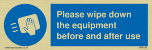 MH6159: Please wipe down the equipment before and after use