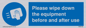 MH6159: Please wipe down the equipment before and after use