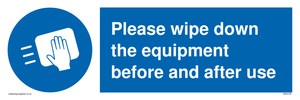 MH6159: Please wipe down the equipment before and after use