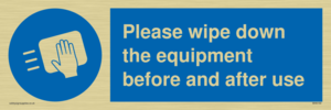 MH6159: Please wipe down the equipment before and after use