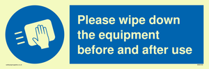MH6159: Please wipe down the equipment before and after use