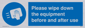 MH6159: Please wipe down the equipment before and after use