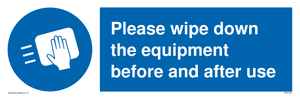 MH6159: Please wipe down the equipment before and after use