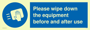 MH6159: Please wipe down the equipment before and after use