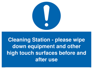 MH6161: Cleaning Station - please wipe down equipment and other high touch surfaces before and after use