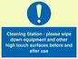 MH6161: Cleaning Station - please wipe down equipment and other high touch surfaces before and after use