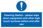 MH6161: Cleaning Station - please wipe down equipment and other high touch surfaces before and after use