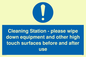 MH6161: Cleaning Station - please wipe down equipment and other high touch surfaces before and after use