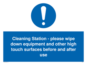 MH6161: Cleaning Station - please wipe down equipment and other high touch surfaces before and after use
