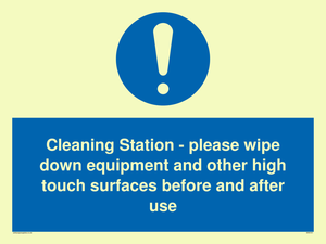 MH6161: Cleaning Station - please wipe down equipment and other high touch surfaces before and after use