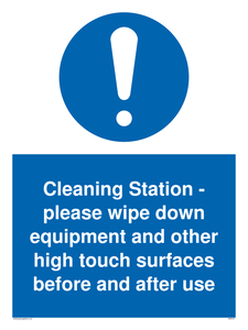 MH6161: Cleaning Station - please wipe down equipment and other high touch surfaces before and after use