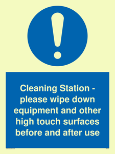 MH6161: Cleaning Station - please wipe down equipment and other high touch surfaces before and after use