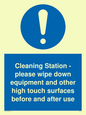 MH6161: Cleaning Station - please wipe down equipment and other high touch surfaces before and after use