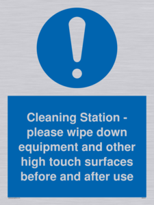 MH6161: Cleaning Station - please wipe down equipment and other high touch surfaces before and after use