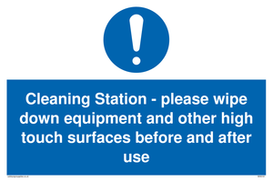 MH6161: Cleaning Station - please wipe down equipment and other high touch surfaces before and after use