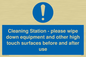 MH6161: Cleaning Station - please wipe down equipment and other high touch surfaces before and after use