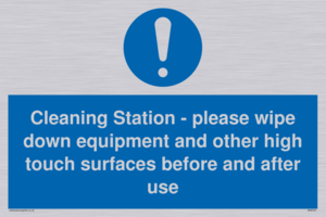 MH6161: Cleaning Station - please wipe down equipment and other high touch surfaces before and after use