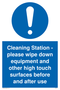 MH6161: Cleaning Station - please wipe down equipment and other high touch surfaces before and after use