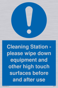 MH6161: Cleaning Station - please wipe down equipment and other high touch surfaces before and after use