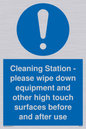 MH6161: Cleaning Station - please wipe down equipment and other high touch surfaces before and after use