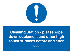 MH6161: Cleaning Station - please wipe down equipment and other high touch surfaces before and after use