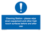 MH6161: Cleaning Station - please wipe down equipment and other high touch surfaces before and after use