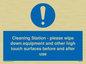 MH6161: Cleaning Station - please wipe down equipment and other high touch surfaces before and after use